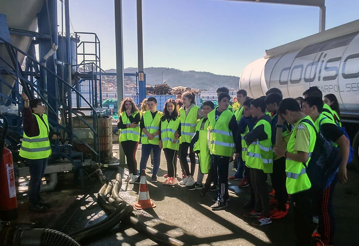Alumnos del IES Chan do Monte conocen el sistema de recogida selectiva del Puerto