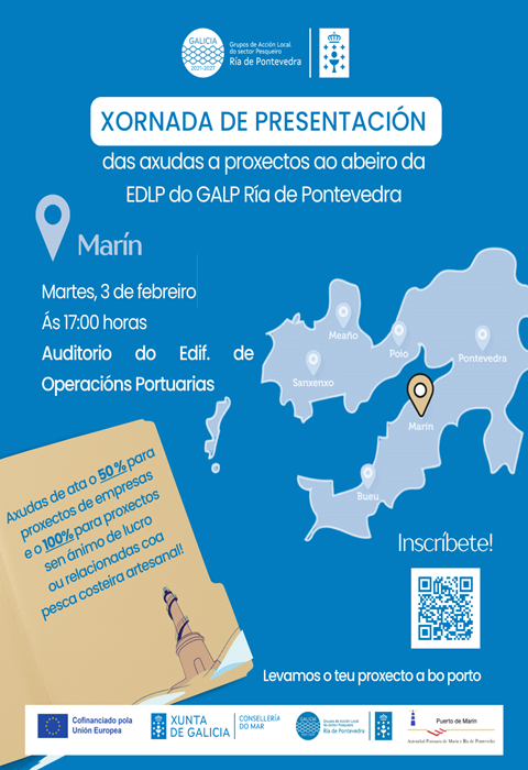 The Galp Ría de Pontevedra presents the 2026 call for aid at the Port of Marín