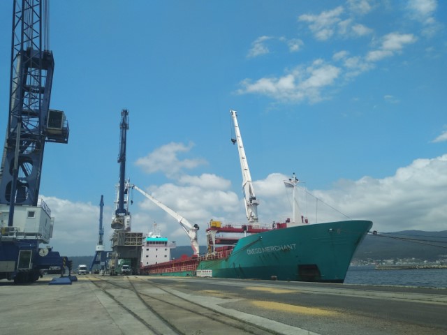 Tres graneleros simultanean operativas de descarga en el puerto